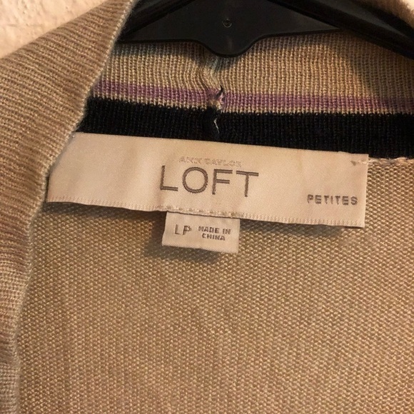 LOFT 3/4 Length Tan Cardigan Size Large Petite - Picture 3 of 9